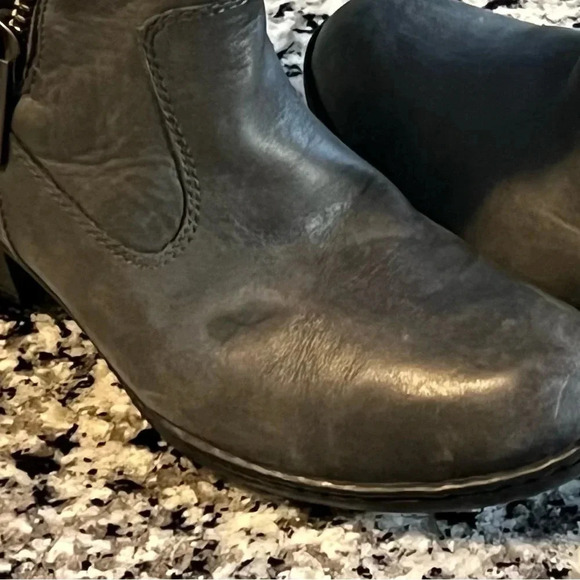 Born Size 7.5 Gray Mila Distressed Leather Side Zip Mid Calf Boots - Picture 5 of 6